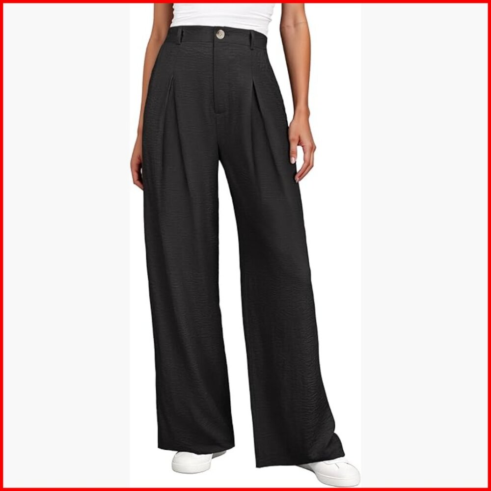 High Waisted Wide Leg Dress Pants Business Casual Work Trousers Office Slacks